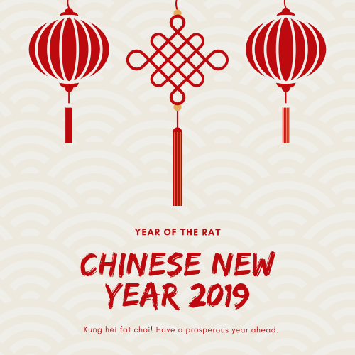 2019 Chinese New Year Holiday Schedule
